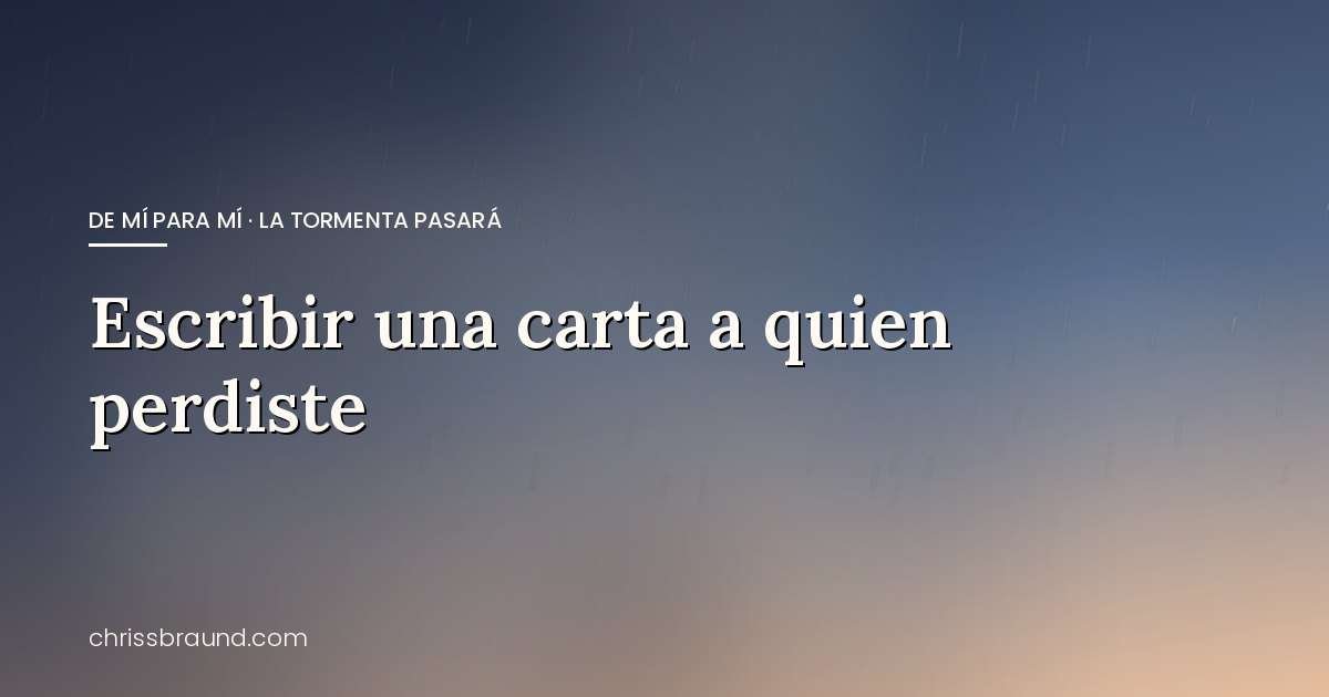 Escribir una carta a quien perdiste: un ejercicio para sanar el duelo
